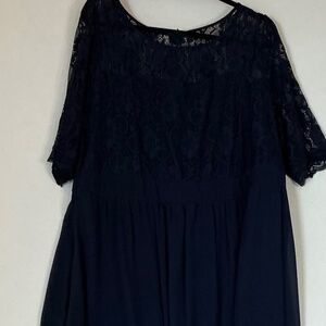 Navy Blue Lace top polyester bottom lined  size 20W